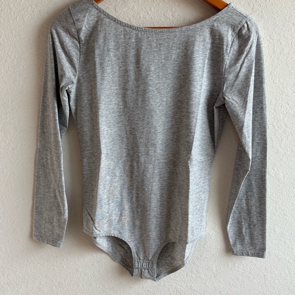 J.Crew Gray Long Sleeve Scoop Neck Bodysuit Size Small - Picture 1 of 5